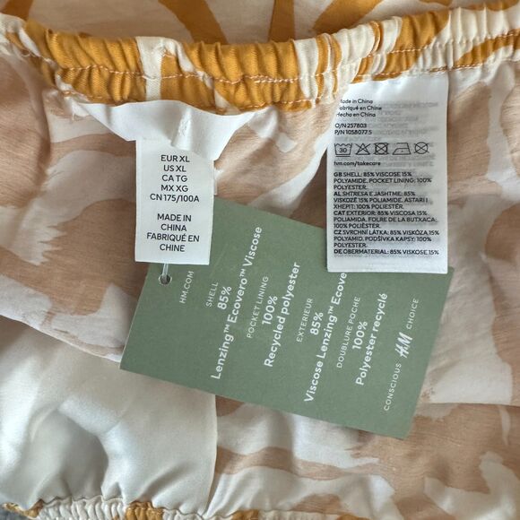 NEW H&M Wide Leg Elastic High Waist Satin Pull On Drawstring Pant Womens Size XL - Picture 4 of 8